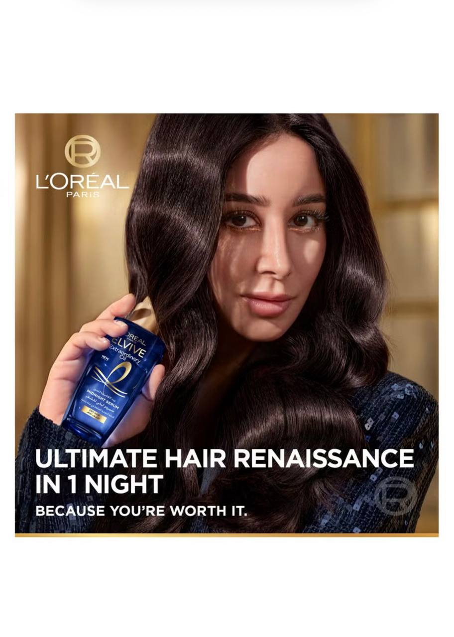 ✨🇦🇪 Dubai Import L’Oréal Paris Elvive Extraordinary Oil Midnight Serum 100ml 🌙 Overnight Hair Repair Serum 💙 For Dry Hair ✨ Anti-Frizz 💎 Smooth & Shiny Hair | Premium Quality