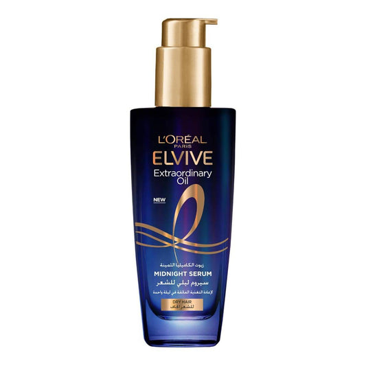 ✨🇦🇪 Dubai Import L’Oréal Paris Elvive Extraordinary Oil Midnight Serum 100ml 🌙 Overnight Hair Repair Serum 💙 For Dry Hair ✨ Anti-Frizz 💎 Smooth & Shiny Hair | Premium Quality