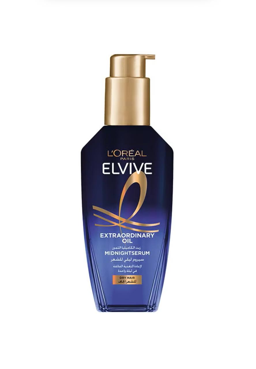 ✨🇦🇪 Dubai Import L’Oréal Paris Elvive Extraordinary Oil Midnight Serum 100ml 🌙 Overnight Hair Repair Serum 💙 For Dry Hair ✨ Anti-Frizz 💎 Smooth & Shiny Hair | Premium Quality